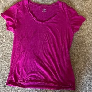 PINK Victoria's Secret Fuchsia V-Neck Tee